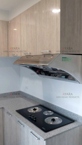 ชุดครัว Built-inตู้ล่าง โครงซีเมนต์บอร์ด หน้าบาน PVC ลายไม้ - ม.คณาสิริ 3