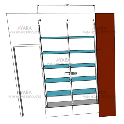 Walk in Closet - L Shape Melamine สีขาว 7