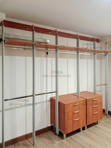 Walk in Closet - I Shape Melamine สี 5009-17 ลายไม้
