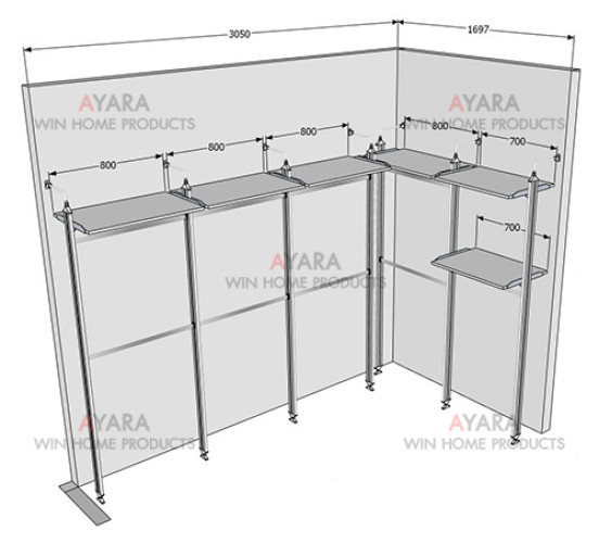 Walk in Closet - L Shape Melamine สีขาวเรียบ 5