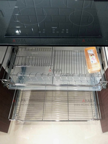 ชุดครัว Built-in โครงซีเมนต์บอร์ด หน้าบาน Melamine สี ES 5022-17 - ม.บ้านกลางกรุง 7