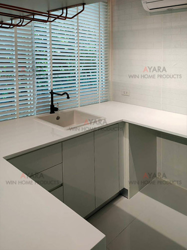 เคาน์เตอร์ Counter โครงซีเมนต์บอร์ด หน้าบาน Melamine สี ES 4001-11 3