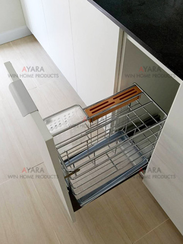ชุดครัว Built-in โครงซีเมนต์บอร์ด หน้าบาน Melamine สีขาวด้าน 5