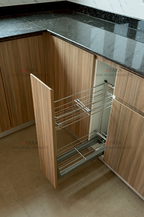 ชุดครัว Built-in โครงซีเมนต์บอร์ด หน้าบาน Melamine 5016-17 สีลายไม้ 7