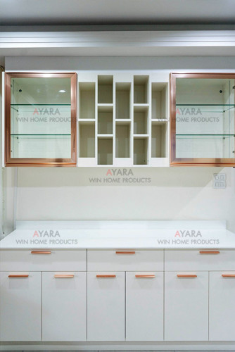 ชุด Pantry Built-in โครงซีเมนต์บอร์ด Melamine สีครีม 3