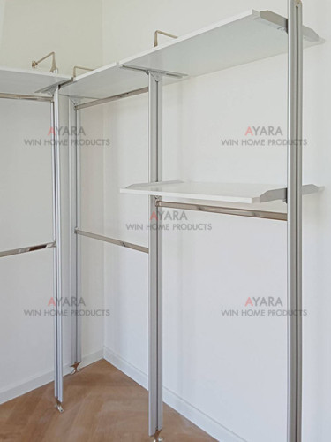 Walk in Closet - L Shape Melamine สีขาวเรียบ 4