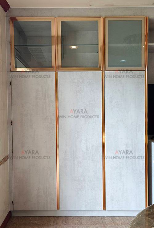 ตู้ TV Built-in โครง HMR กันชื้น เคลือบ Melamine สี 2015-20 ผิวเรียบด้าน 3