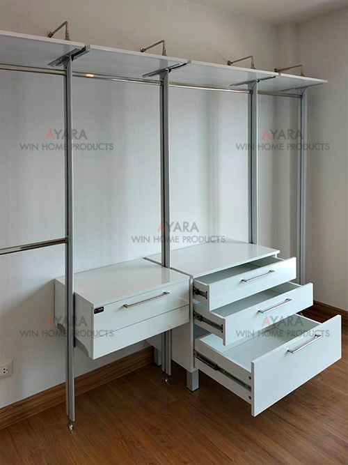 Walk in Closet - I Shape Melamine สีขาวเงา 2