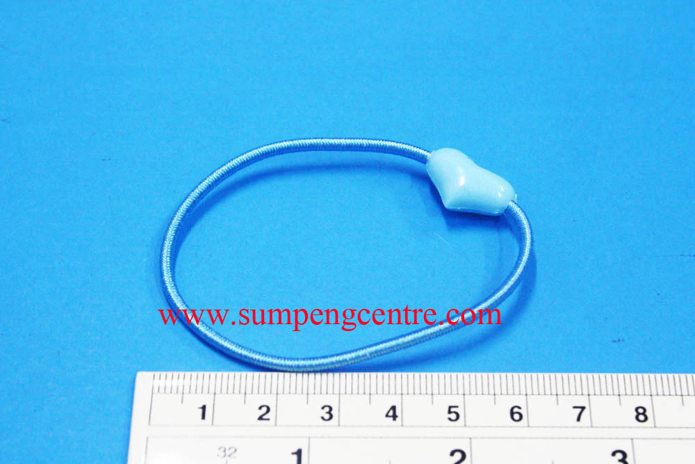 ยางรัดผม ลูกปัดหัวใจคละสี 1