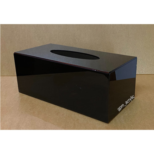 กล่องใส่ทิชชูสีชาดำ ขนาด 12.3x25.3x10 ซม.