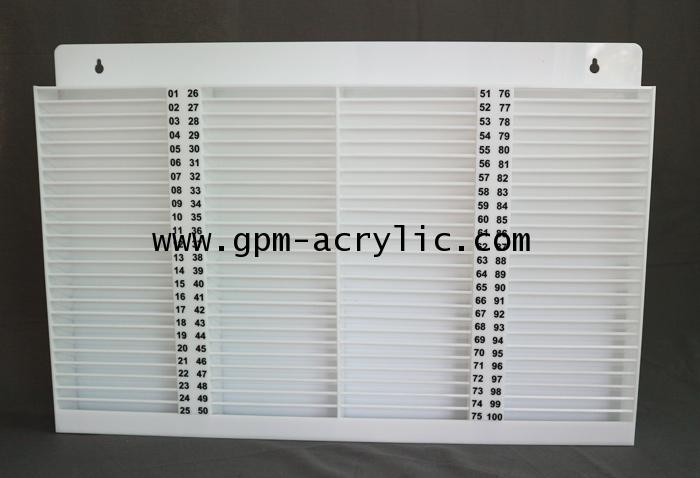 กล่องใส่บัตรผู้มาติดต่อแบบแขวนสีขาว 100 ช่องใหญ่