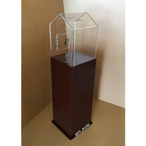 กล่องรับบริจาคตั้งพื้นมีฐาน ขนาด 30x30x120 ซม.
