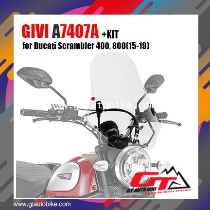 Givi 7407A + A7407A Motorcycle Screen Ducati Scrambler 400,800