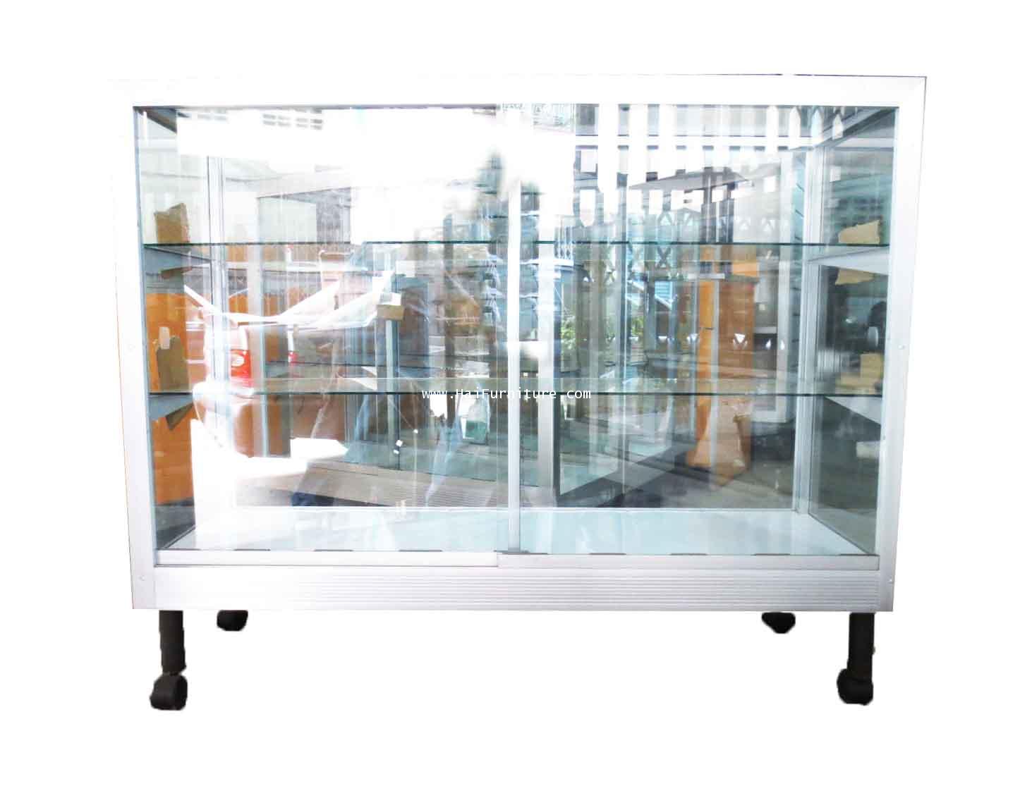S4L ตู้โชว์ ตู้กระจกแสดงสินค้า ขอบอลูมิเนียม 4 ฟุต ชั้นปรับ 124*42*100 ซม. 3