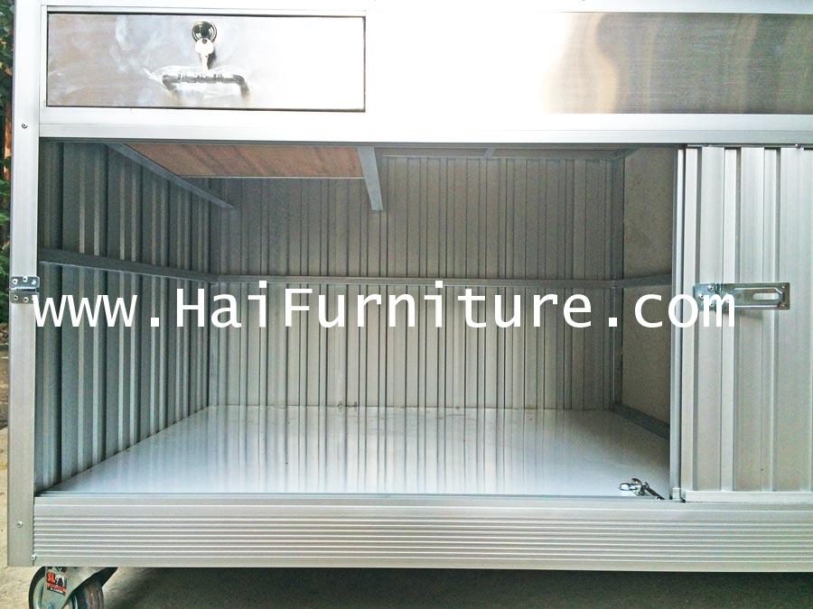 CT5HTB เคาท์เตอร์ขายอาหารอลูมิเนียม มีหลุม 19 นิ้ว 154*82*80 ซม. 2