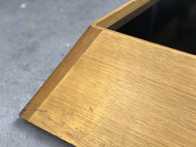 โต๊ะกลางรับแขกไม้ หน้ากระจกสีชา  w100*d100*h29 ซม. 2