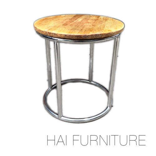 โต๊ะอเนกประสงค์ หน้าไม้กลม w38:d38:h40 ซม.  