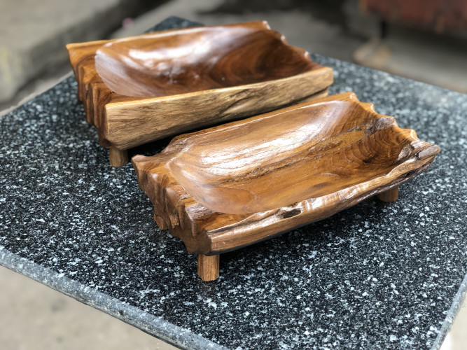 ถาดขอนไม้สัก ขุด ก29*ล16.5ส8.5 ซม. 1