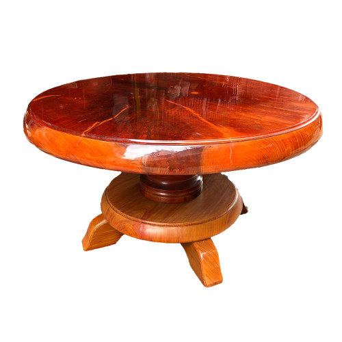 โต๊ะมะค่ากลม หน้าโต๊ะเป็นไม้ทั้งแผ่นขนาดใหญ่ w150:h85 ซม.  