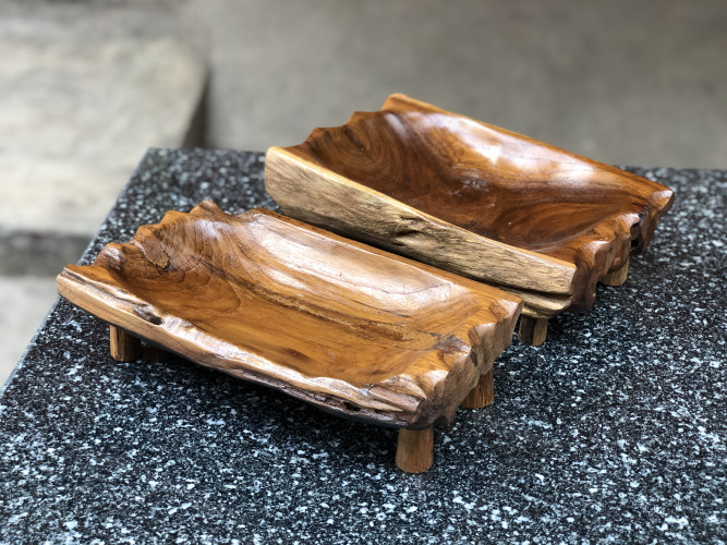 ถาดขอนไม้สัก ขุด ก29*ล16.5ส8.5 ซม. 3