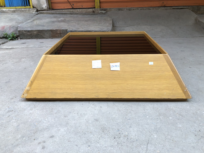 โต๊ะกลางรับแขกไม้ หน้ากระจกสีชา  w100*d100*h29 ซม. 4