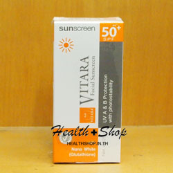 Vitara Facial Sunscreen with Nano White (Glutathione) SPF50+ 25 กรัม