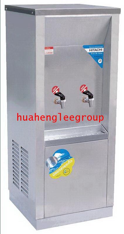 ตู้ทำน้ำร้อน สเตนเลส แบบต่อท่อประปา 2 ก๊อก หน้าเว้า (MH-2P) MAXCOOL