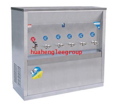 ตู้ทำน้ำร้อน-เย็นสเตนเลส แบบต่อท่อประปา 6 ก๊อก หน้าเว้า (เย็น5ร้อน1) (MCH-6P) MAXCOOL