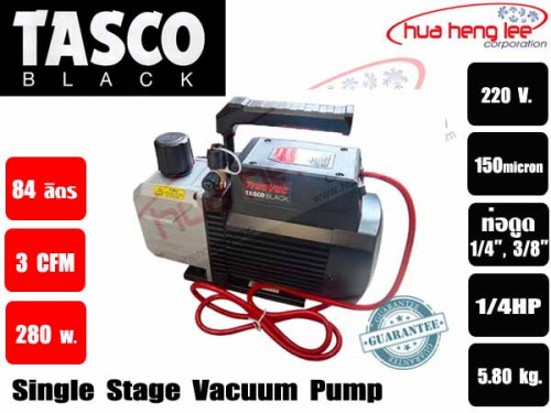 แวคคั่มปั๊ม โรตารี่ 1 ชั้น (ปั๊มสูญญากาศ) ยี่ห้อTASCO รุ่น TB430SZ (84ลิตร/นาที) (3CFM) ** มาทดแทนรุ 2