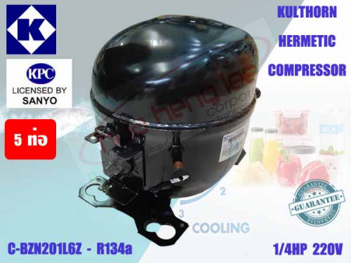 คอมเพรสเซอร์ ตู้เย็น CBZN201L6Z 1/4HP R134a (SANYO license) 3