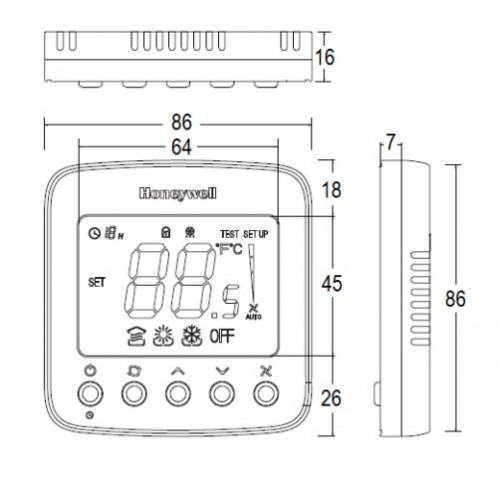 ดิจิตอล รูมเทอร์โมสตรัทแอร์ Honeywell TF228WN 6