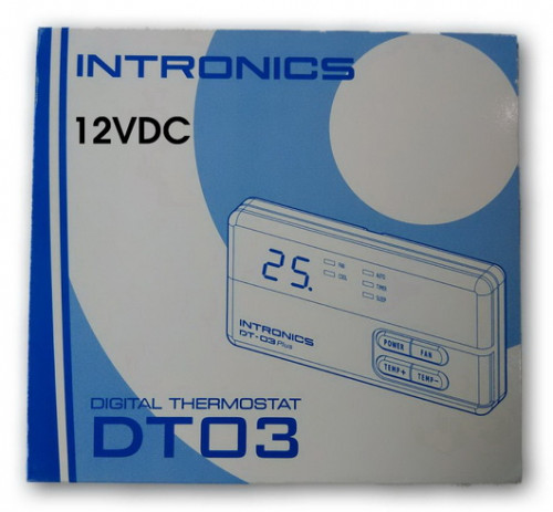 รีโมทคอนโทรลดิจิตอล ชนิดมีสาย (ดิจิตอล รูมเทอร์โมสตรัท) ยี่ห้อ INTRONICS รุ่น DT03 (12VDC) สำหรับติด 2
