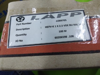 LAPP H07V-K 1x2.5 VDE BU RAL 5015 สีน้ำเงิน 100M ราคา 800 บาท