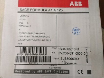 ABB SACE FORMULA A1A125 3P 15A ราคา 1000 บาท