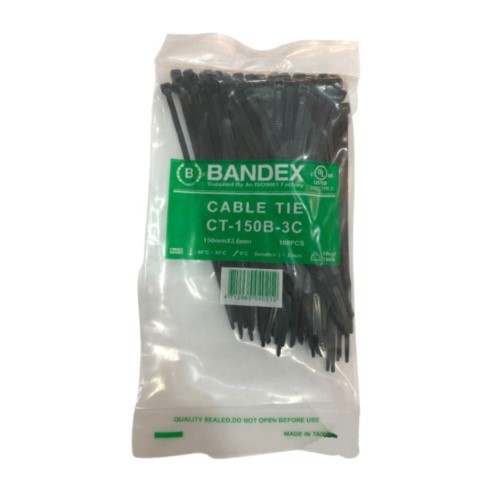 BANDEX Cable Tie Black colure CT-150B-3C  ราคา 30 บาท
