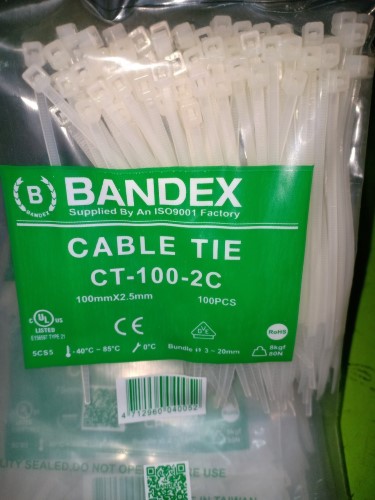 BANDEX CABLE TIE CT-100-2C สีขาว ราคา 0.14 บาท