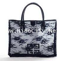 Givenchy Black Lace Sholder Bag  กระเป๋าสะพายใบโตลายลูกไม้สวยหรูสีดำ