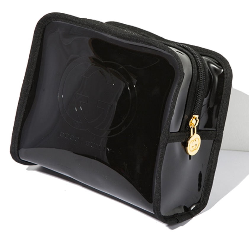 Gucci Guilty Black Cosmetic Bag กระเป๋าเครื่องสำอางหนังสีดำพร้อมโลโก้กุชชี่