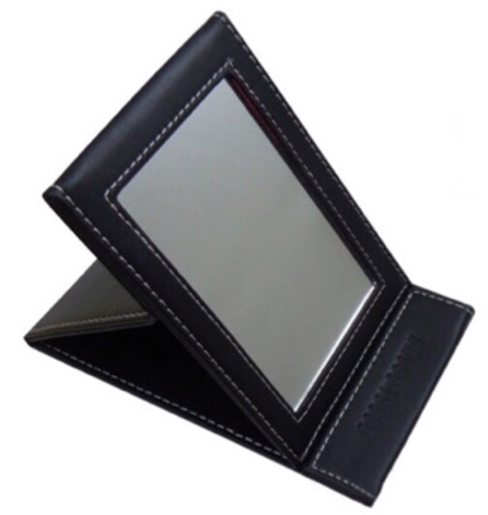 Bobbi Brown Black Leather Foldable Mirror กระจกแต่งหน้าปกหนังสีดำตั้งได้