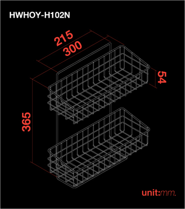 ตะแกรง 2 ชั้นเอนกประสงค์ติดผนัง HWHO-YH102N 1