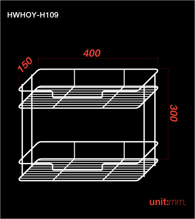 ชั้นวางอเนกประสงค์ 2 ชั้น (150 x 400 x 300) HWHO-YH109 1