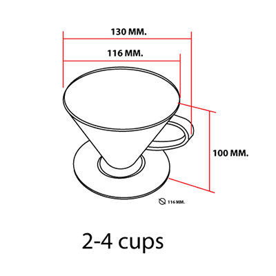 ถ้วยดริปหรือถ้วยกรองกาแฟรูเดี่ยว  2-4 ถ้วย 1610-365 1