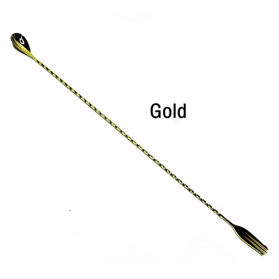ช้อนบาร์ สีทอง ยาว 50 cm. ปลายด้ามเป็นส้อม 1630-012-C11