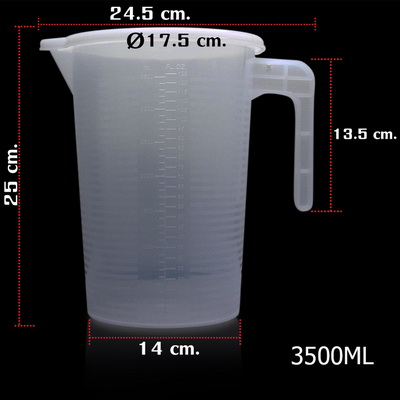 ถ้วยตวงพลาสติก 3500 CC มีฝาปิด 1610-620 1