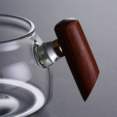 แก้วทนความร้อนด้ามไม้จันทน์ แก้วชงชา แก้วดริป สไตล์ญี่ปุ่น 300 ml. 1610-675-2 4