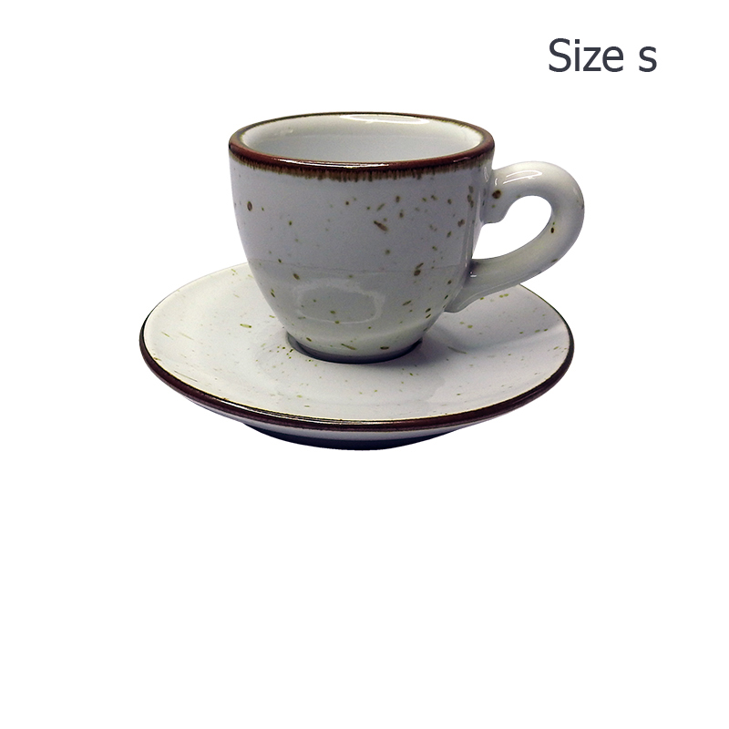 ถ้วยเอสเปรสโซ่ 70 CC. (Size S) ถ้วยกาแฟสีขาวลายจุด พร้อมจานรอง 1618-055