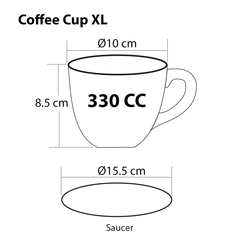 ถ้วยกาแฟ 330 CC. (Size XL) ถ้วยกาแฟ ลาย X1 1618-065 1