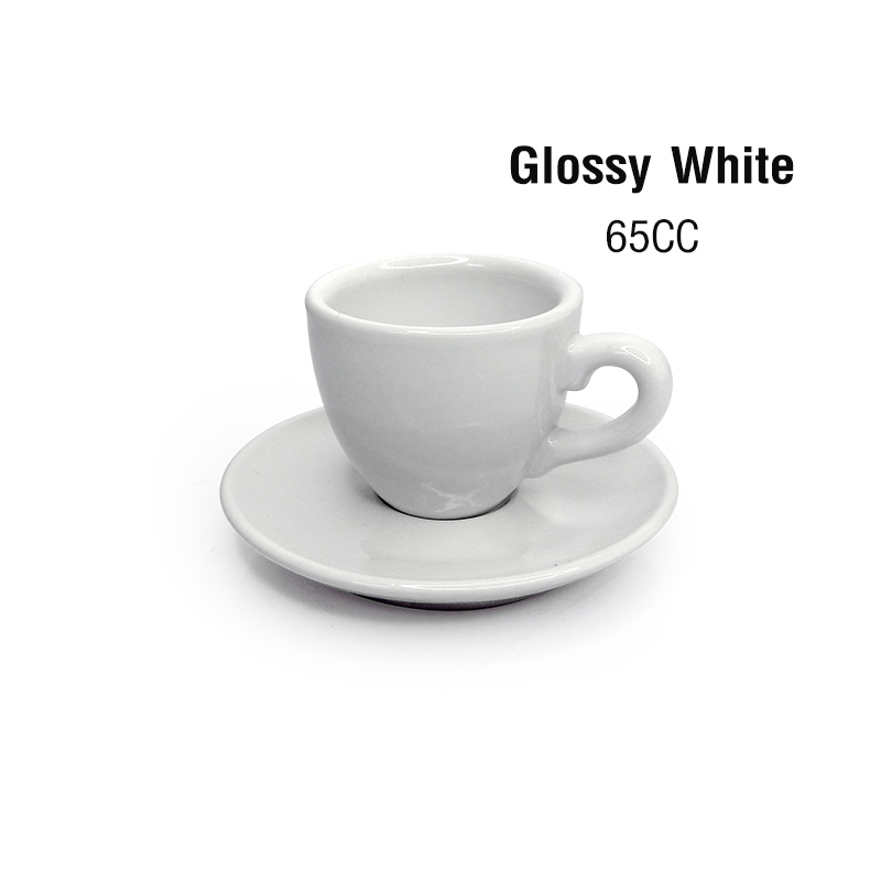 ถ้วยเอสเปรสโซ่ 65 CC.(Size S) สีขาวเงา พร้อมจานรอง 1618-072