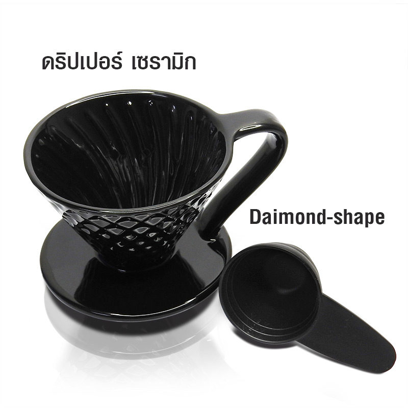 ถ้วยกรองกาแฟ V60 ทรงเพชร 1-4 คัพ สีดำ 1610-726-C01 3
