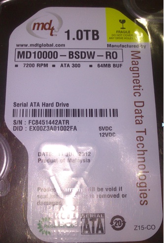 New MDT 1TB 3.5 SATA 7200 RPM